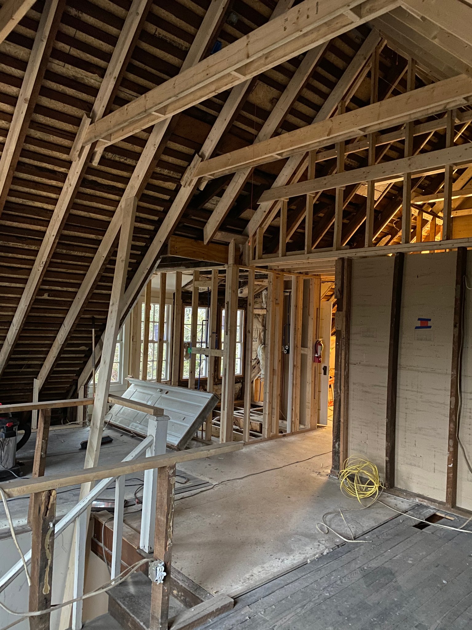 Third floor — new framing taking shape