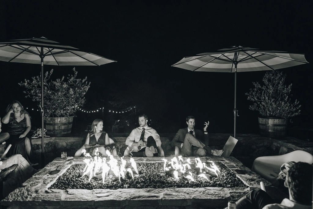 Outdoor wedding reception at The Saluda Inn — Blue Ridge mountain wedding venue Saluda NC